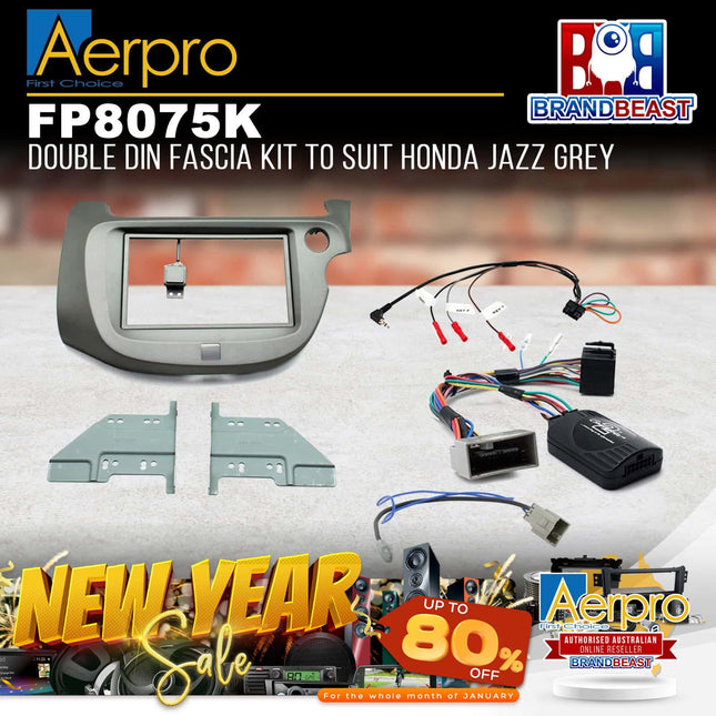 Aerpro FP8075K Double DIN Grey Install Kit Suit Honda Jazz GE 2008 - 2013