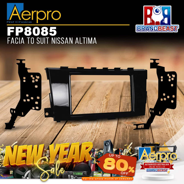 Aerpro FP8085 Double DIN Gloss Black Facia Kit Suit Nissan Altima 2013 - 2016