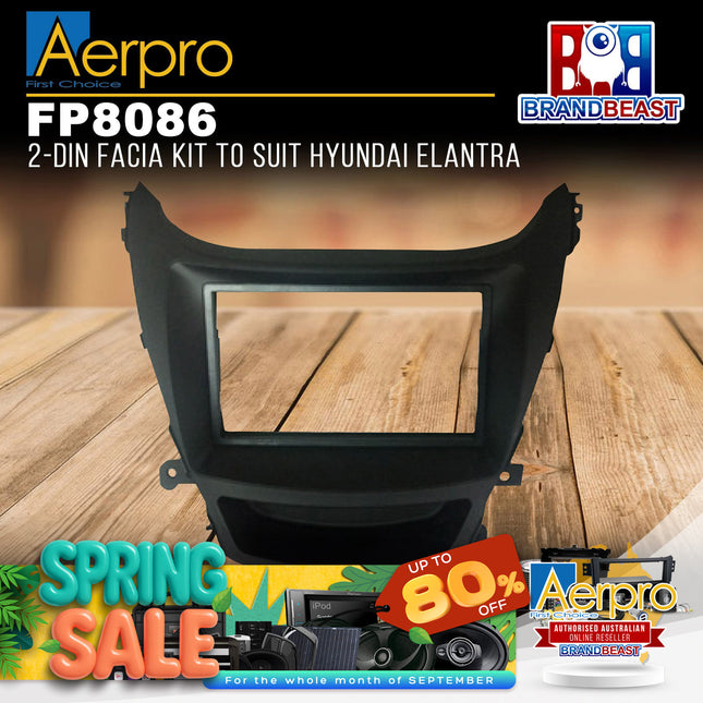 Aerpro FP8086 Double DIN Black Facia Kit Suit Hyundai Elantra MD3 2013 - 2015