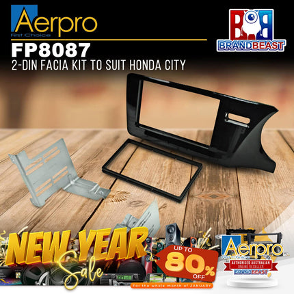 Aerpro FP8087 Double DIN Gloss Black Facia Kit Suit Honda City 2014 - ON