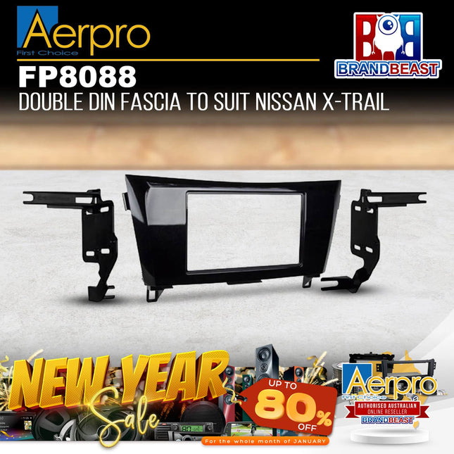 Aerpro FP8088 Double DIN Gloss Black Facia Kit Suit Nissan Various Models