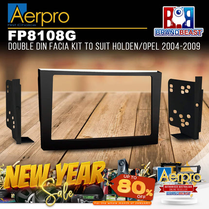 Aerpro FP8108G Double DIN Metallic Grey Facia Kit Suit Holden/Opel Various Models