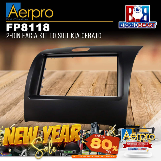 Aerpro FP8118 Double DIN Matte Black Facia Kit Suit Kia Cerato YD 2013 - 2018