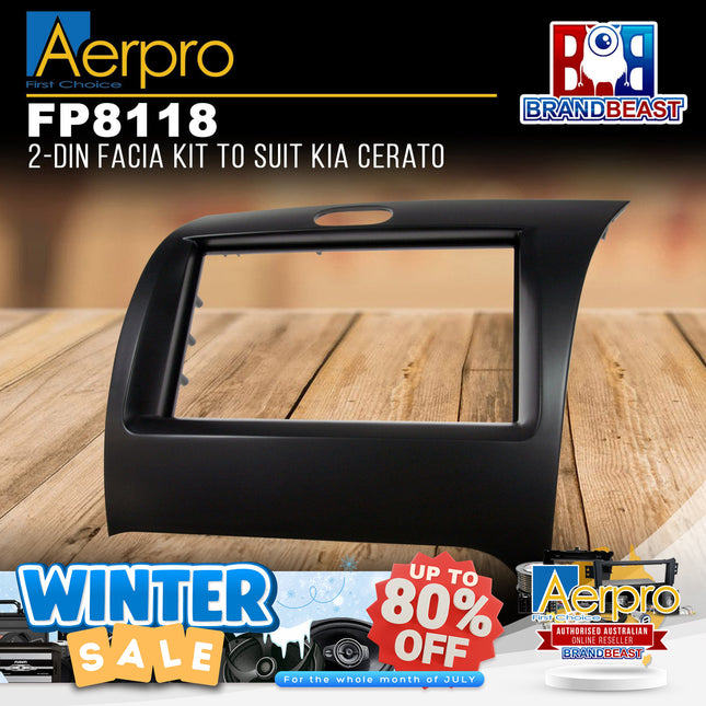 Aerpro FP8118 Double DIN Matte Black Facia Kit Suit Kia Cerato YD 2013 - 2018