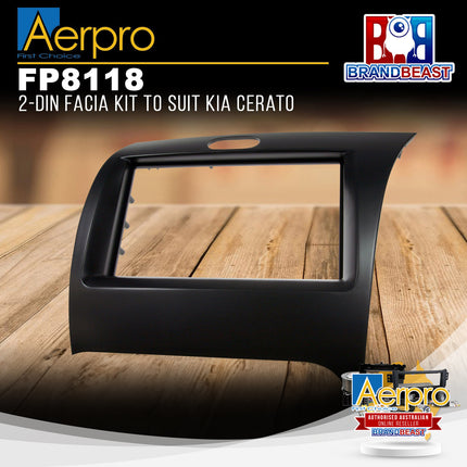 Aerpro FP8118 Double DIN Matte Black Facia Kit Suit Kia Cerato YD 2013 - 2018