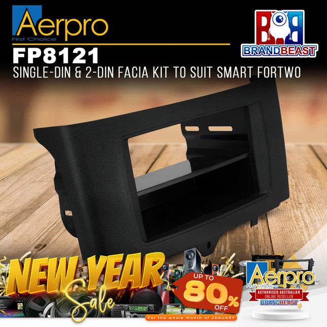 Aerpro FP8121 Single/Double DIN Black Facia Kit Suit Smart Fortwo 2010 - 2014