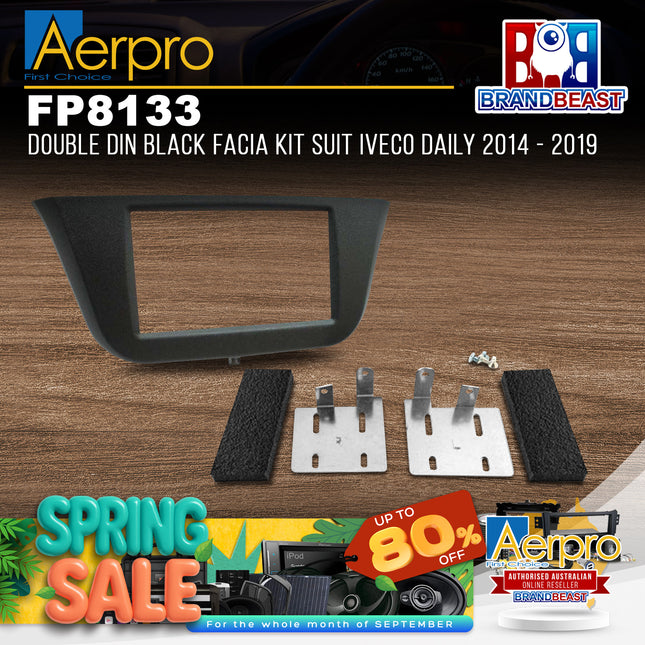 Aerpro FP8133 Double DIN Black Facia Kit Suit Iveco Daily 2014 - 2019