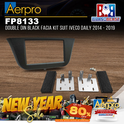 Aerpro FP8133 Double DIN Black Facia Kit Suit Iveco Daily 2014 - 2019