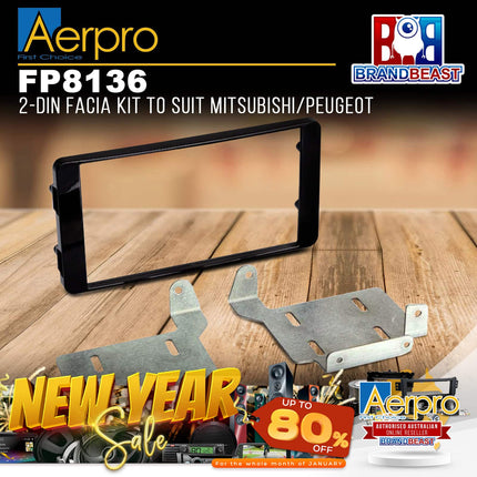 Aerpro FP8136 Double DIN Gloss Black Facia Kit Suit Mitsubishi ASX XB/XC