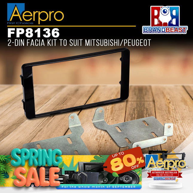 Aerpro FP8136 Double DIN Gloss Black Facia Kit Suit Mitsubishi ASX XB/XC