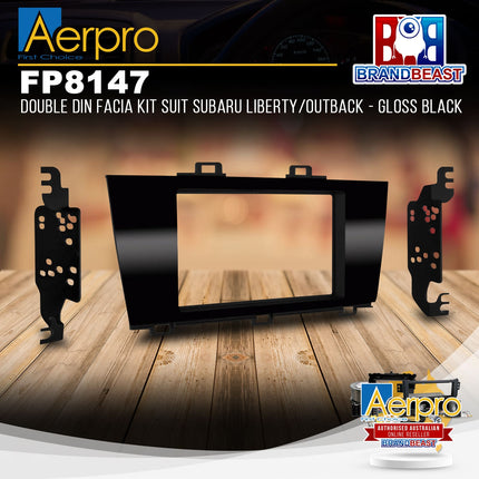 Aerpro FP8147 Double DIN Black Facia Kit Suit Subaru Liberty/Outback 2015 - 2020