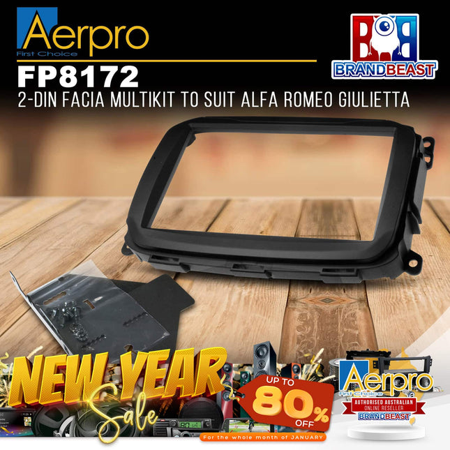 Aerpro FP8172 Double DIN Black Facia Kit Suit Alfa Romeo Giulietta 2014