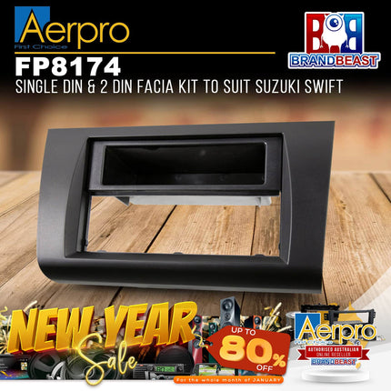 Aerpro FP8174 Single DIN & 2 DIN Facia Kit Suit Suzuki Swift 2005-10 Black