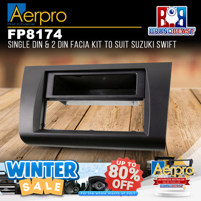 Aerpro FP8174 Single DIN & 2 DIN Facia Kit Suit Suzuki Swift 2005-10 Black