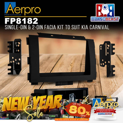 Aerpro FP8182 Single-DIN &amp; 2-DIN Facia Kit to Suit Kia Carnival