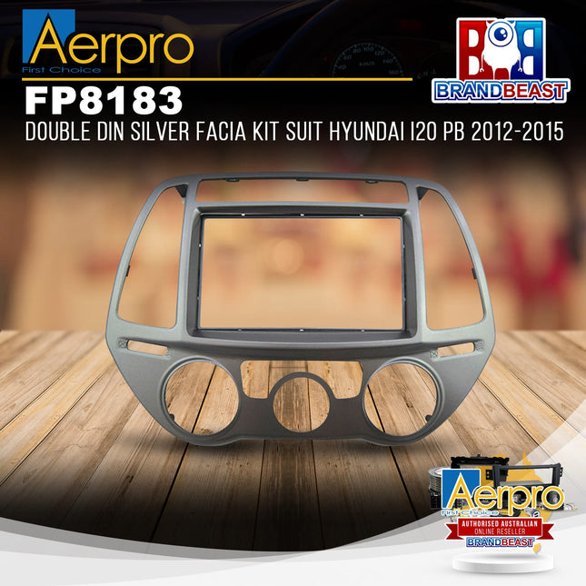 Aerpro FP8183 Double DIN Silver Facia Kit Suit Hyundai i20 PB 2012 - 2015