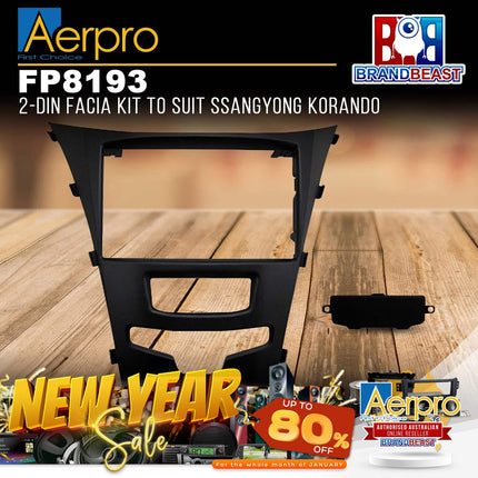 Aerpro FP8193 2-DIN Facia Kit to Suit Ssangyong Korando