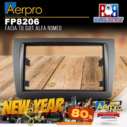 Aerpro FP8206 2DIN Metallic Silver Facia Kit Suit Alfa Romeo MiTo 2008 - 2013