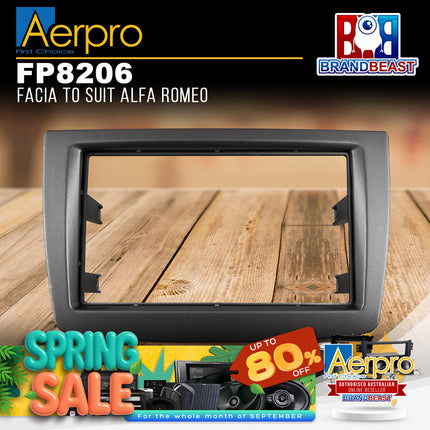 Aerpro FP8206 2DIN Metallic Silver Facia Kit Suit Alfa Romeo MiTo 2008 - 2013