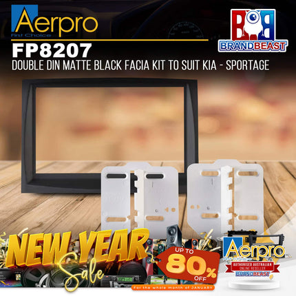 Aerpro FP8207 Double DIN Matte Black Facia Kit Suit Kia Sportage QL 2015 - 2018