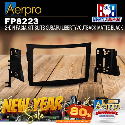 Aerpro FP8223 2-DIN Facia Kit Suit Subaru Liberty/Outback Matte Black