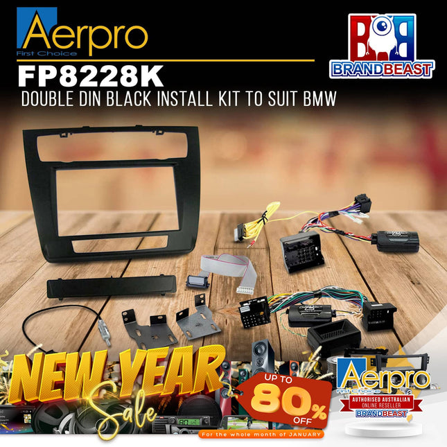 Aerpro FP8228K Double DIN Black Install Kit Suit BMW 1 Series 2004 - 2011