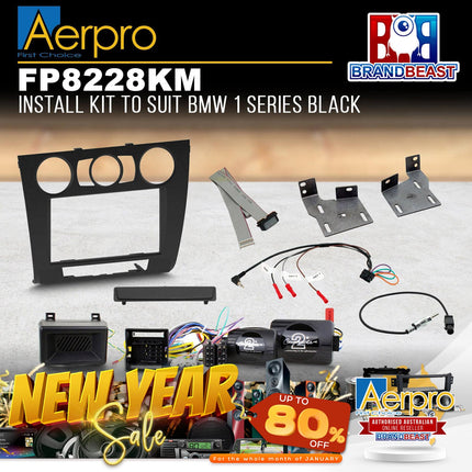 Aerpro FP8228KM Double DIN Black Install Kit Suit BMW 1 Series 2004 - 2011