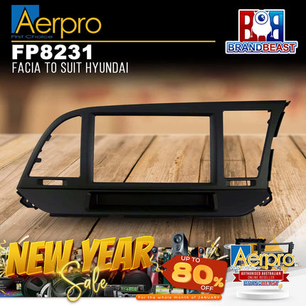 Aerpro FP8231 Double DIN Black Facia Kit Suit Hyundai Elantra AD 2016 - 2020