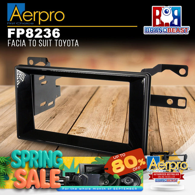 Aerpro FP8236 Double DIN Gloss Black Facia Kit Suit Toyota Corolla Hatch/Sedan