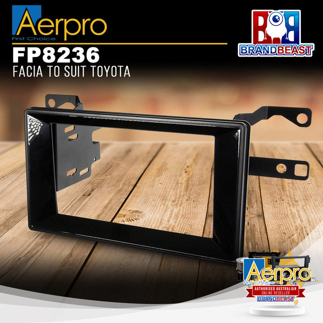 Aerpro FP8236 Double DIN Gloss Black Facia Kit Suit Toyota Corolla Hatch/Sedan