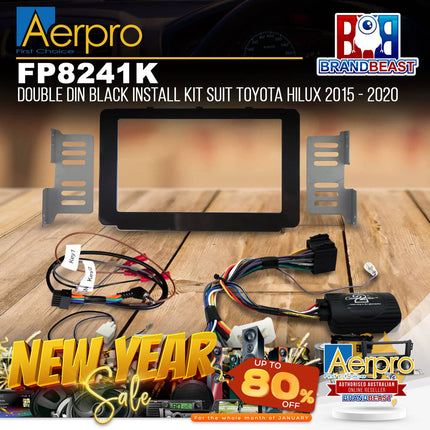 Aerpro FP8241K Double DIN Black Install Kit Suit Toyota Hilux 2015 - 2020