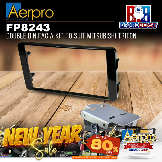 Aerpro FP8243 Double DIN Gloss Black Facia Kit Suit Mitsubishi Triton MQ/MR