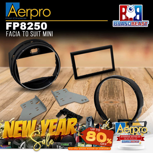 Aerpro FP8250 Double DIN Gloss & Matte Black Facia Kit Suit Mini Cooper F55/F56 2014