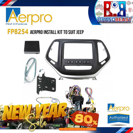 Aerpro FP8254 Double DIN Black/Silver Install Kit Suit Jeep Cherokee 2015 - KL