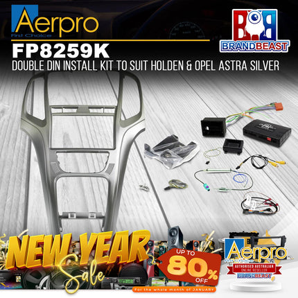 Aerpro FP8259K Double DIN Install Kit Suit Holden &amp; Opel Astra - Platinum Silver