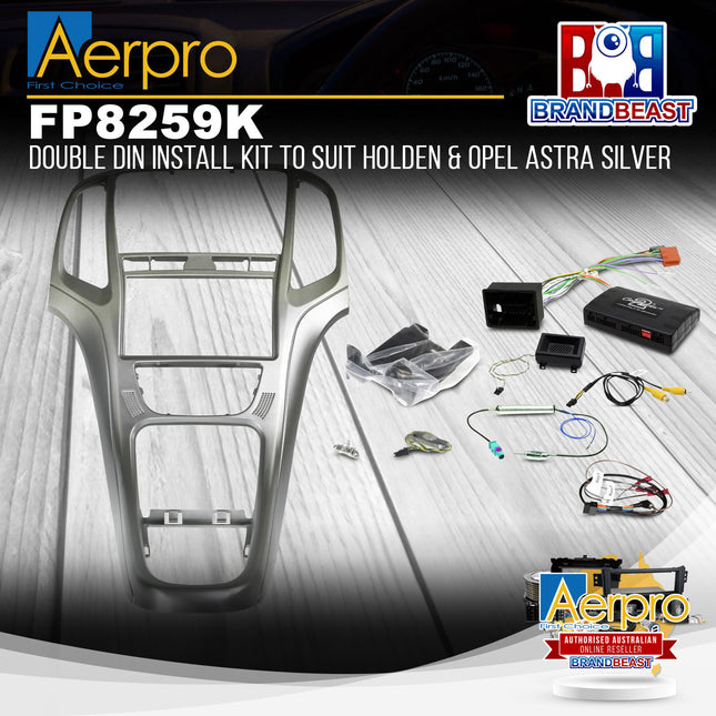 Aerpro FP8259K Double DIN Install Kit Suit Holden & Opel Astra - Platinum Silver
