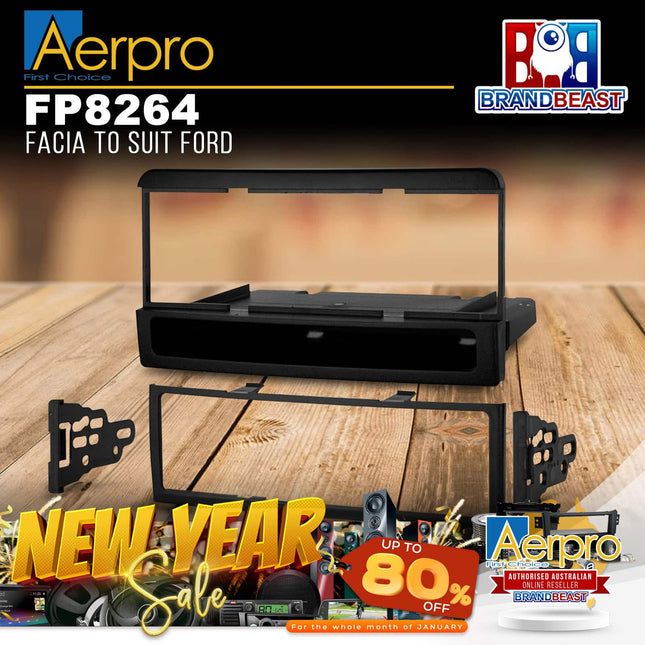 Aerpro FP8264 Single DIN Black Facia Kit Suit Select Ford &amp; Jaguar Vehicles