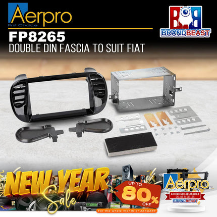 Aerpro FP8265 Facia Kit Suit Fiat 500 2008-2015 Gloss Black 2-DIN