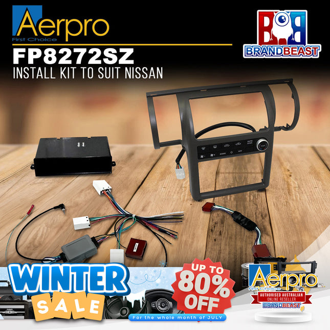 Aerpro FP8272SZ Single/Double DIN Gunmetal Grey Install Kit Suit Nissan Skyline