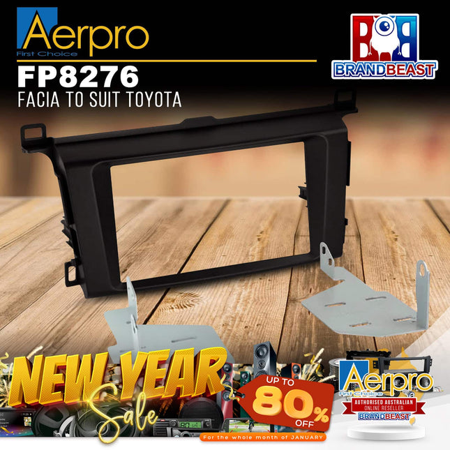 Aerpro FP8276 Double DIN Black Facia Kit Suit Toyota RAV4 2013 - 2018