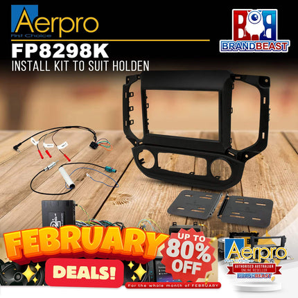 Aerpro FP8298K 2DIN Black Install Kit Suit Holden Colorado Z71 & Trailblazer LTZ