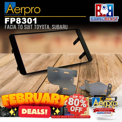 Aerpro FP8301 Double DIN Black Facia Kit Suit Various Toyota/Subaru Vehicles