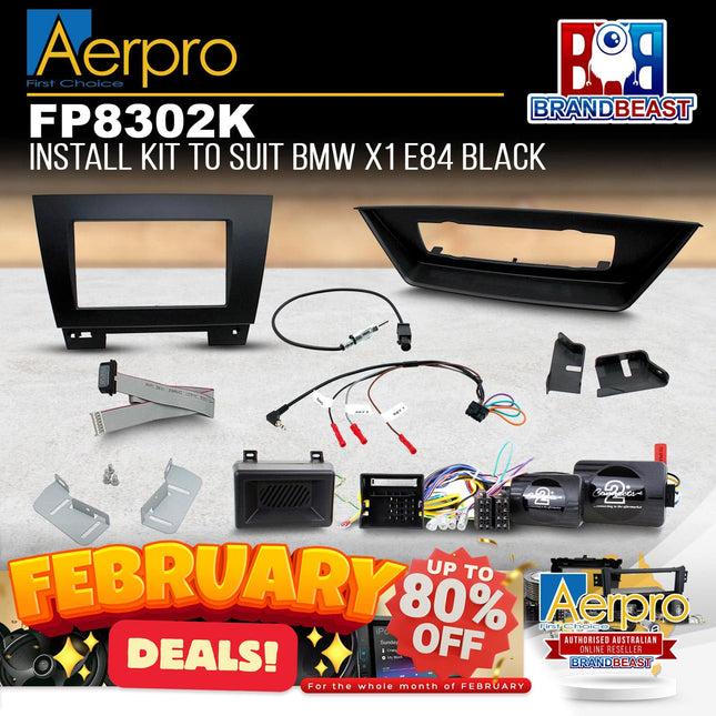 Aerpro FP8302K Double DIN Headunit Installation Kit Suit BMW X1 E84 - Black