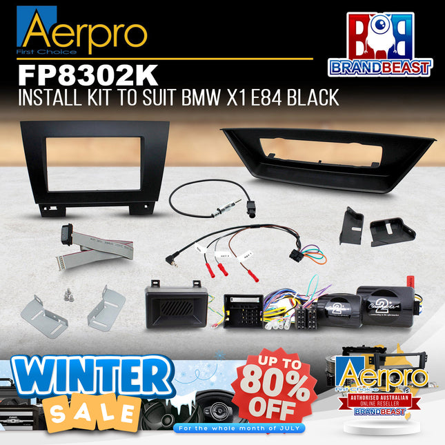 Aerpro FP8302K Double DIN Headunit Installation Kit Suit BMW X1 E84 - Black