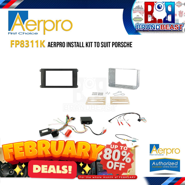 Aerpro FP8311K 2-DIN Stereo Install Kit Suit Porsche Cayenne 2002-08 Black