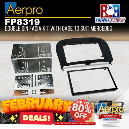 Aerpro FP8319 Double DIN Black Facia Kit With Cage Suit Mercedes SL 2002 - 2011