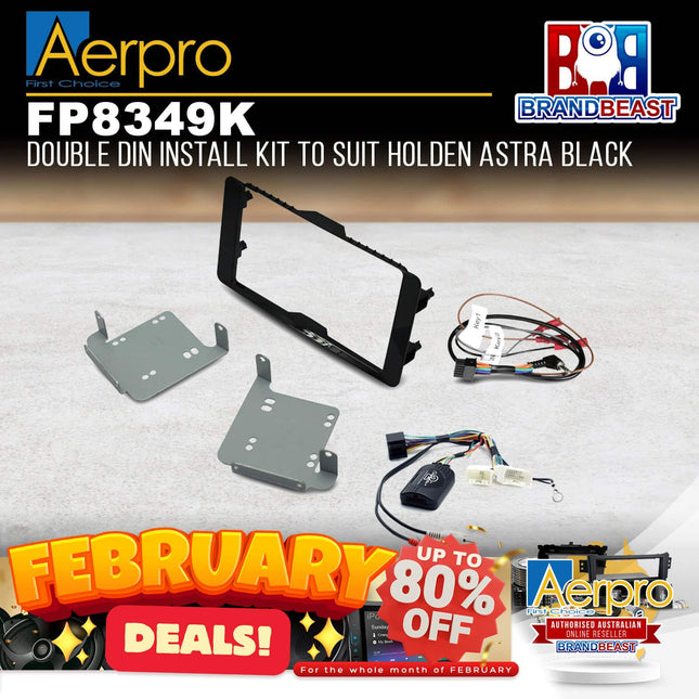 Aerpro FP8349K 2DIN Install Kit Black Suit Mitsubishi Triton MQ/MR - Gloss Black