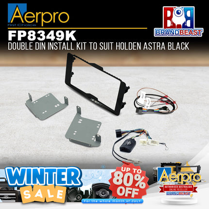 Aerpro FP8349K 2DIN Install Kit Black Suit Mitsubishi Triton MQ/MR - Gloss Black