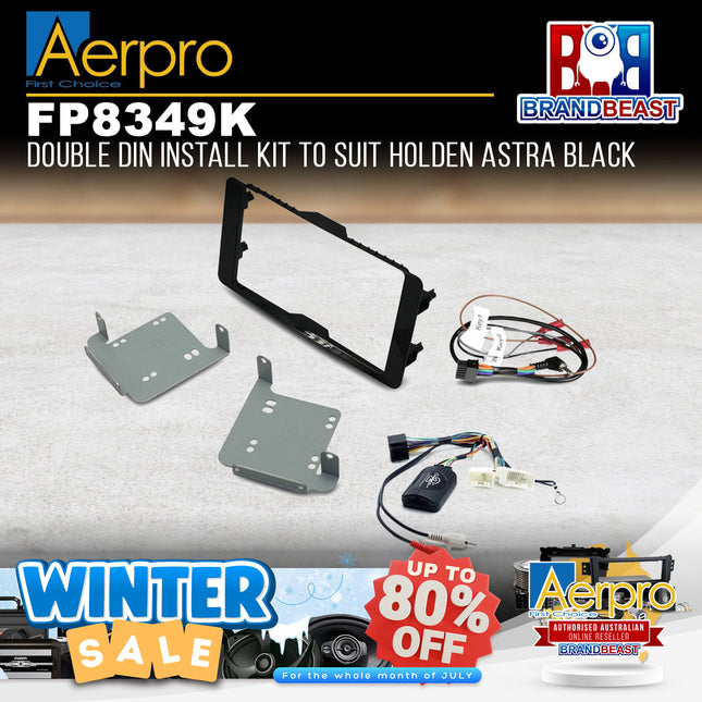 Aerpro FP8349K 2DIN Install Kit Black Suit Mitsubishi Triton MQ/MR - Gloss Black