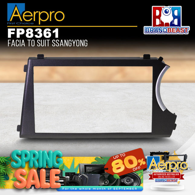 Aerpro FP8361 Double DIN Black Facia Kit Suit Ssangyong Actyon/Kyron